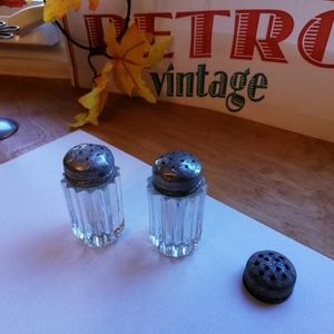 Antique Lead Crystal Salt & Pepper Shakers, 1850s